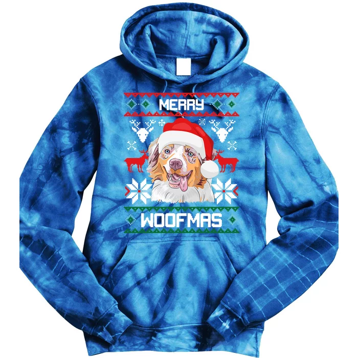 Australian Shepherd Gift For Merry Christmas Woofmas Clothes Cool Gift Tie Dye Hoodie