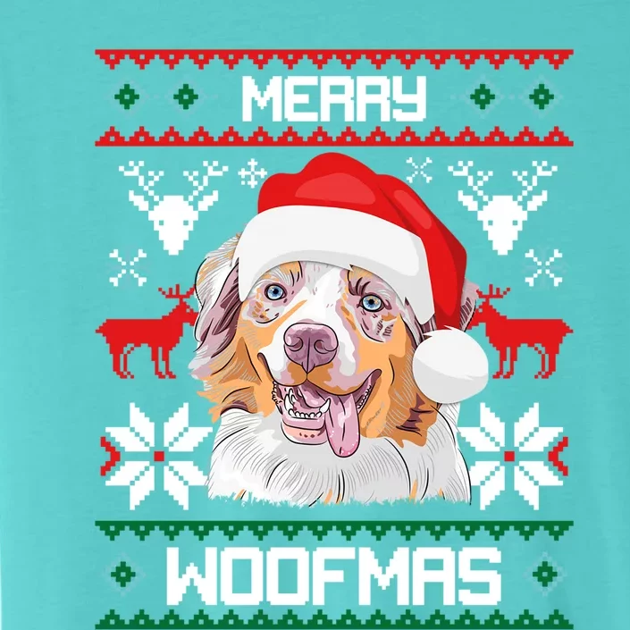 Australian Shepherd Gift For Merry Christmas Woofmas Clothes Cool Gift ChromaSoft Performance T-Shirt