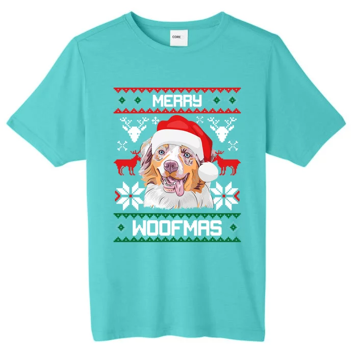 Australian Shepherd Gift For Merry Christmas Woofmas Clothes Cool Gift ChromaSoft Performance T-Shirt