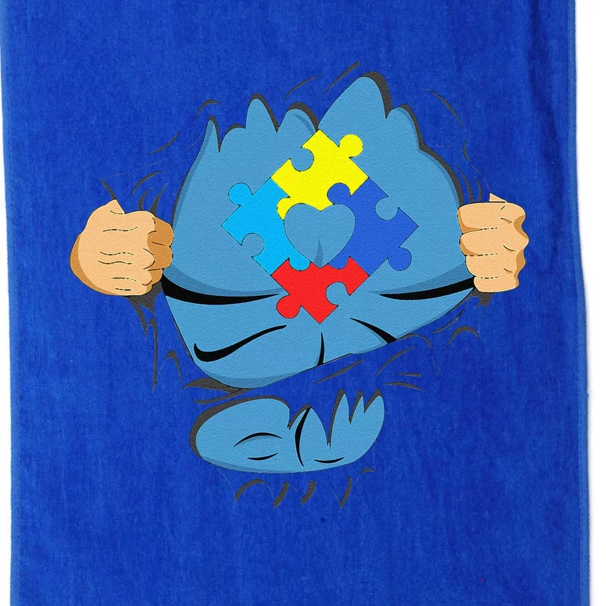 Autism Superhero Gift For Dad Autism Awareness Gift Platinum Collection Golf Towel