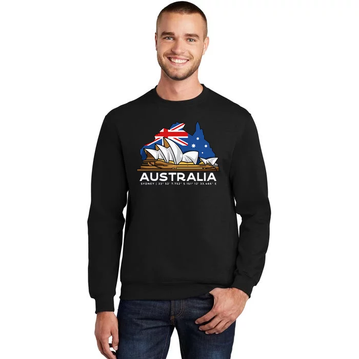 Australia Sydney Gps Coordinates Opera House Tall Sweatshirt