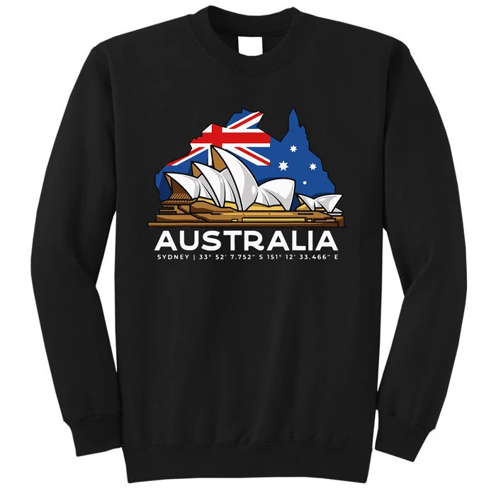 Australia Sydney Gps Coordinates Opera House Tall Sweatshirt