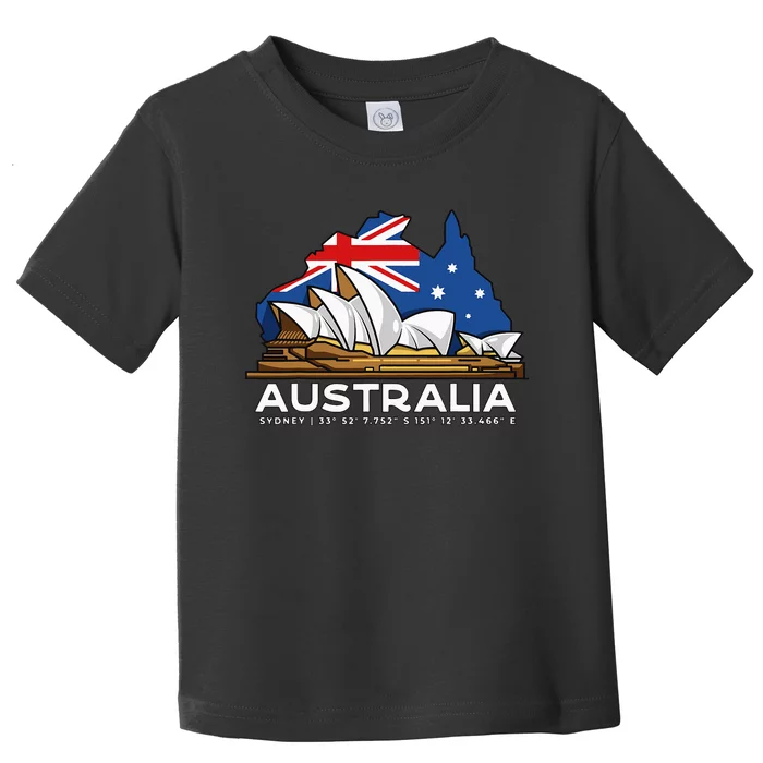 Australia Sydney Gps Coordinates Opera House Toddler T-Shirt