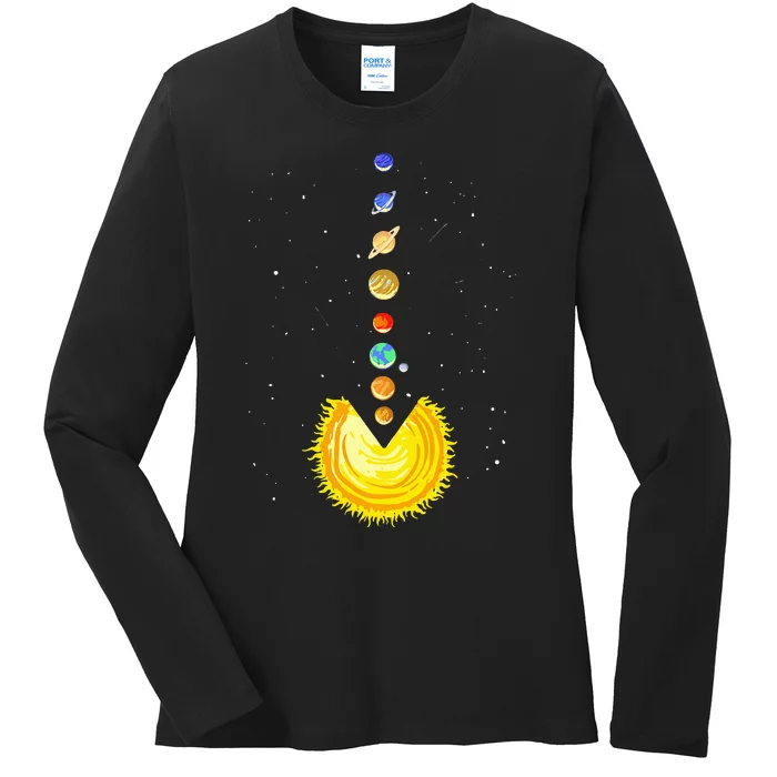 Astronomer Stars Galaxy Telescope Astrology Zodiac Ladies Long Sleeve Shirt