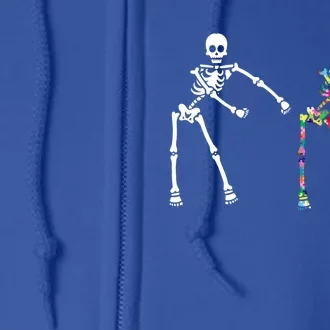 Autism Skeleton Gift Teens Flossing Dabbing Dance Full Zip Hoodie