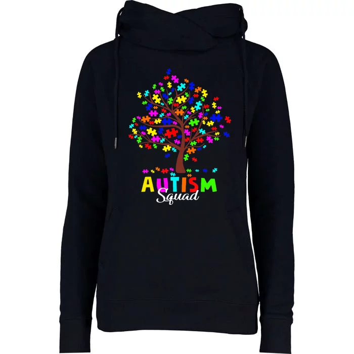 Astism Squad Gift For Autism Awareness Womens Funnel Neck Pullover Hood