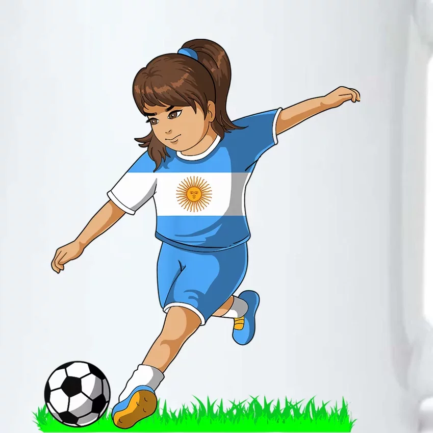 Argentinian Soccer Girl Argentina Flag Jersey Football Fans Black Color Changing Mug