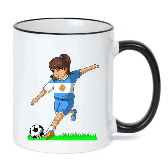 Argentinian Soccer Girl Argentina Flag Jersey Football Fans Black Color Changing Mug