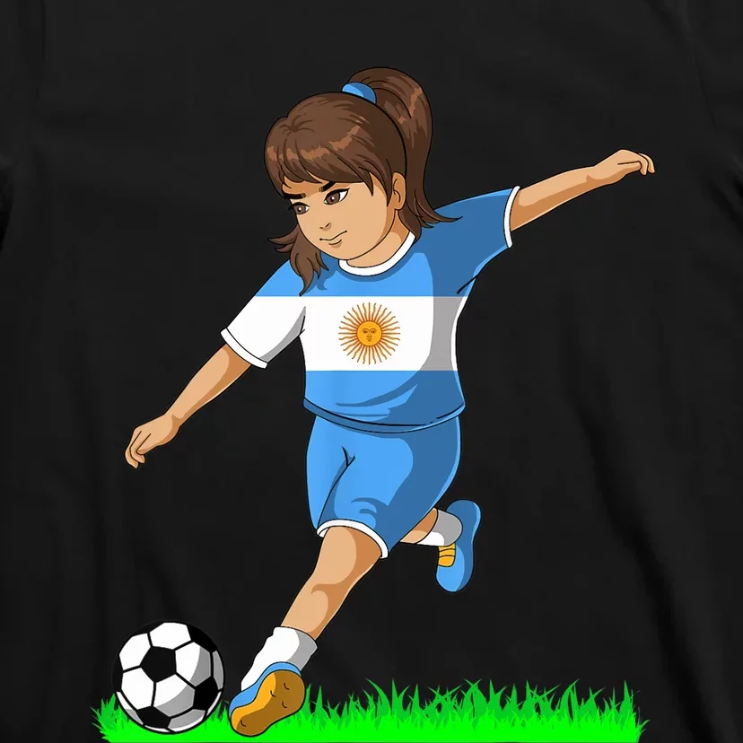 Argentinian Soccer Girl Argentina Flag Jersey Football Fans T-Shirt