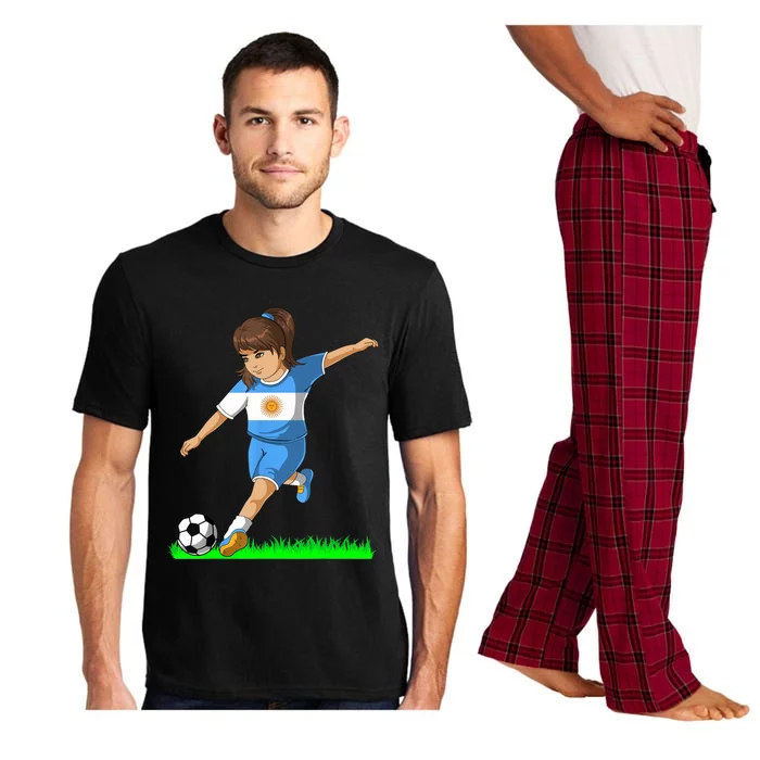 Argentinian Soccer Girl Argentina Flag Jersey Football Fans Pajama Set