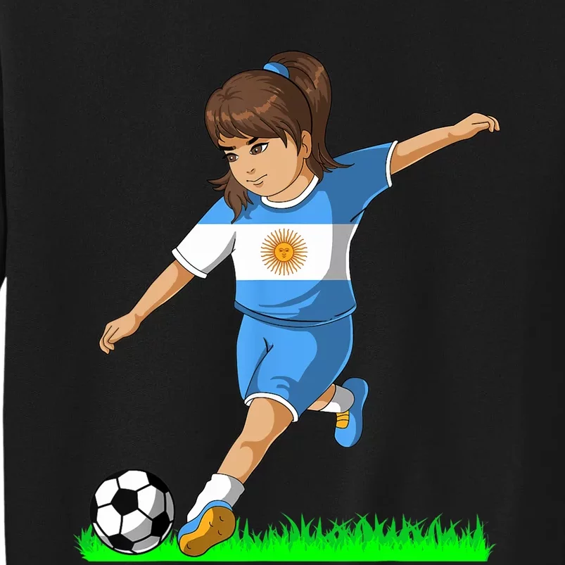 Argentinian Soccer Girl Argentina Flag Jersey Football Fans Tall Sweatshirt