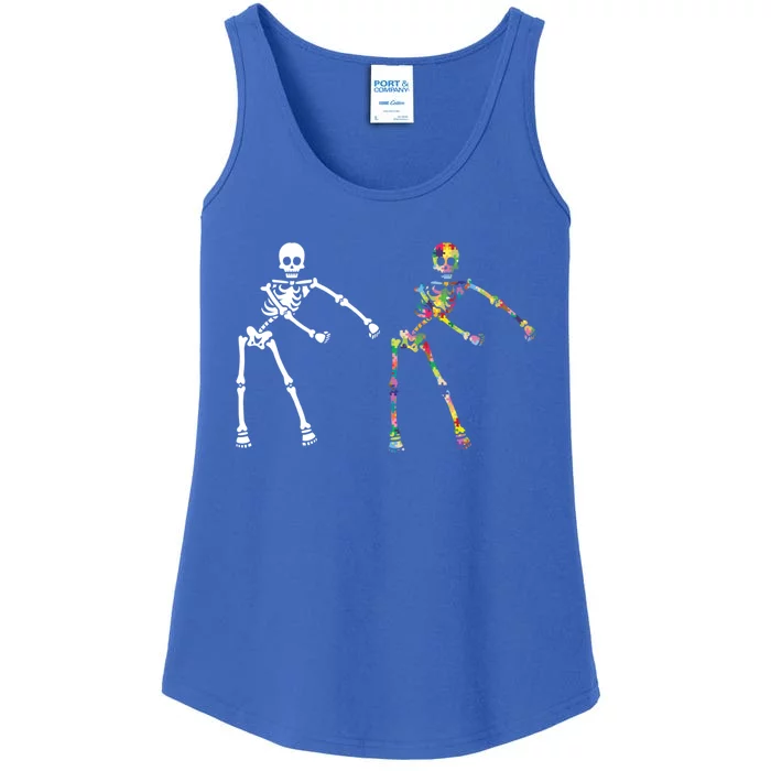 Autism Skeleton Gift Ns Flossing Dabbing Dance Ladies Essential Tank