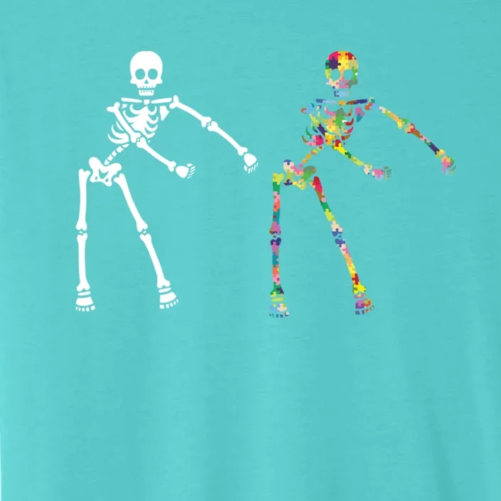 Autism Skeleton Gift Ns Flossing Dabbing Dance ChromaSoft Performance T-Shirt