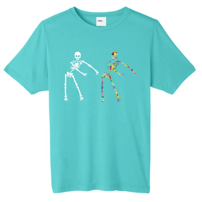 Autism Skeleton Gift Ns Flossing Dabbing Dance ChromaSoft Performance T-Shirt