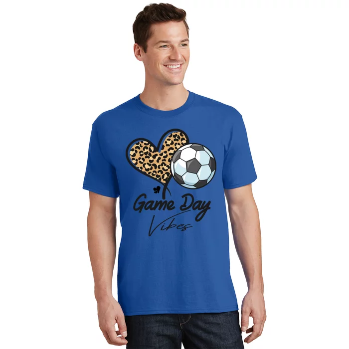 America Soccer Game Day Vibes Soccer Mom Leopard Meaningful Gift T-Shirt