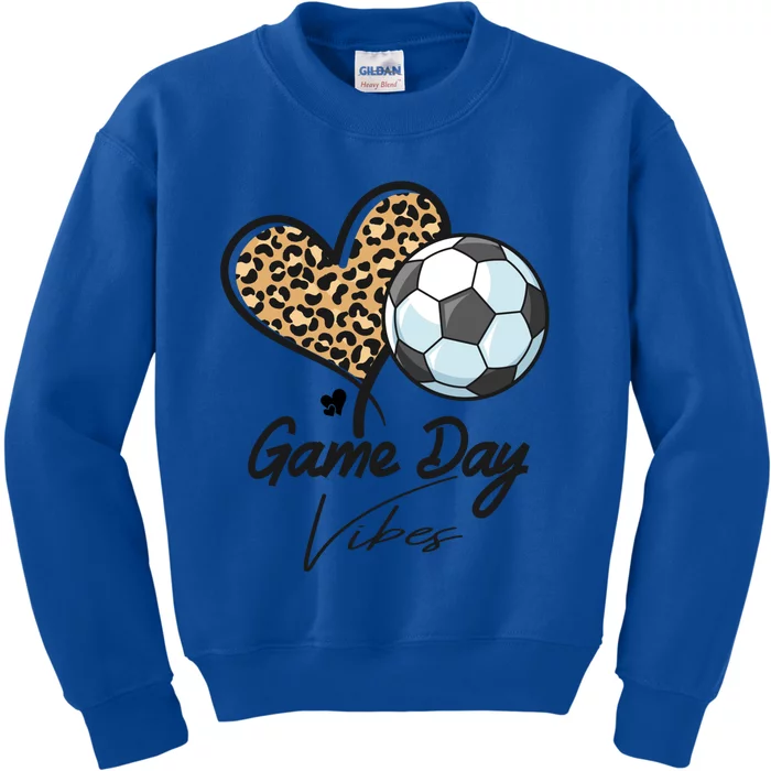 America Soccer Game Day Vibes Soccer Mom Leopard Meaningful Gift Kids Sweatshirt