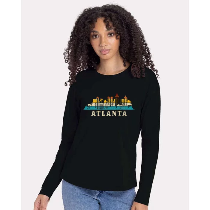 Atlanta Skyline Georgia ATL Vintage Pride Retro Womens Cotton Relaxed Long Sleeve T-Shirt