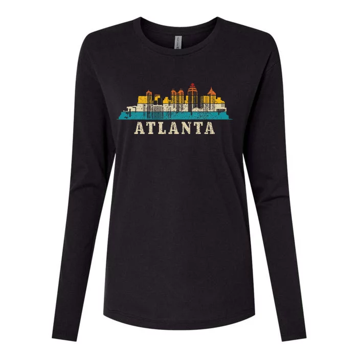 Atlanta Skyline Georgia ATL Vintage Pride Retro Womens Cotton Relaxed Long Sleeve T-Shirt