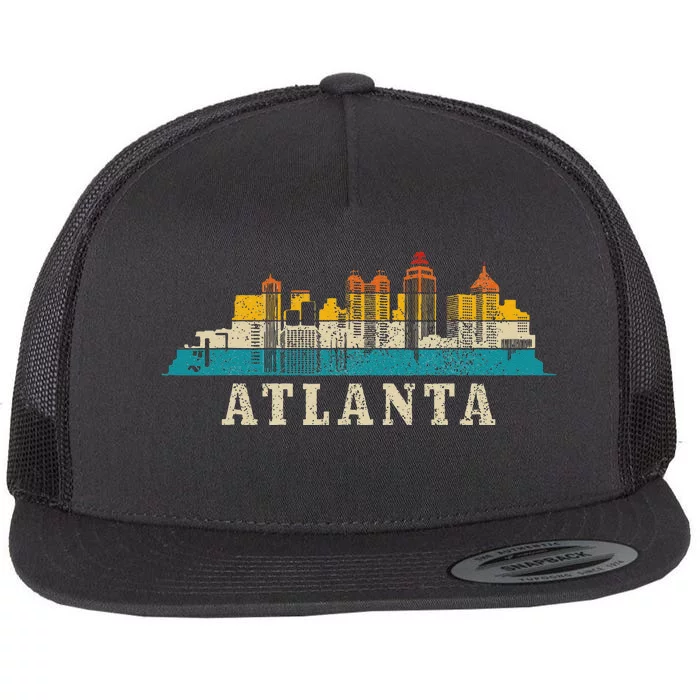 Atlanta Skyline Georgia ATL Vintage Pride Retro Flat Bill Trucker Hat