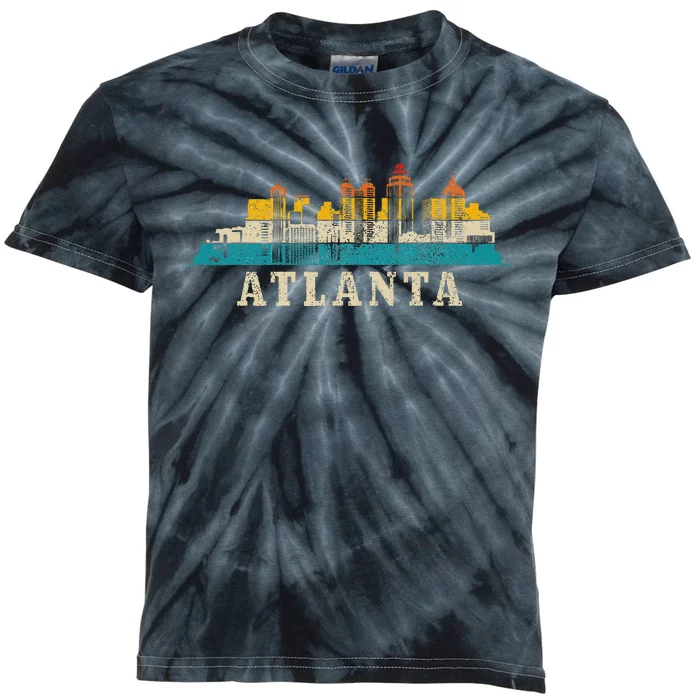 Atlanta Skyline Georgia ATL Vintage Pride Retro Kids Tie-Dye T-Shirt