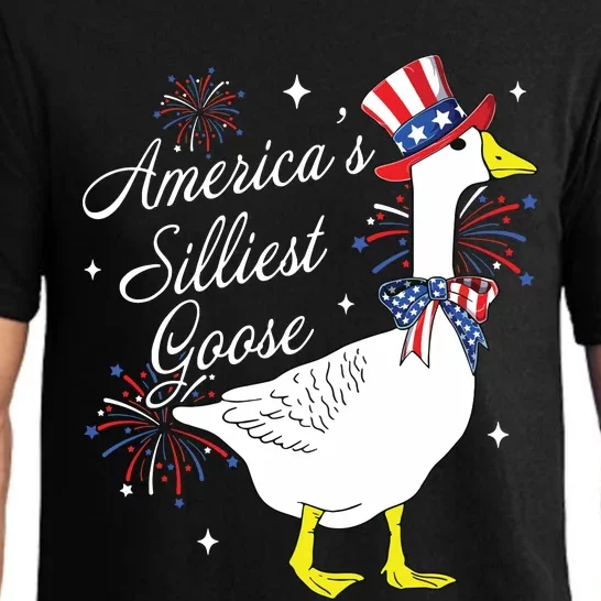 Americas Silliest Goose Fourth Of July Silly Goose Fireworks Pajama Set