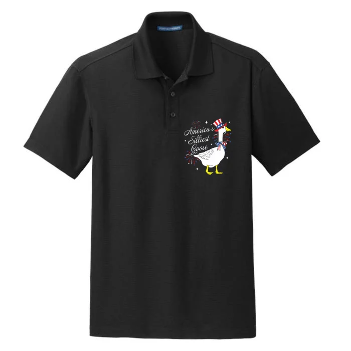 Americas Silliest Goose Fourth Of July Silly Goose Fireworks Dry Zone Grid Performance Polo