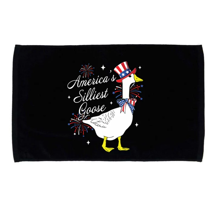 Americas Silliest Goose Fourth Of July Silly Goose Fireworks Microfiber Hand Towel