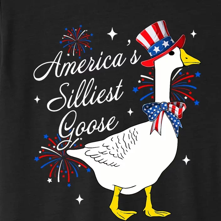 Americas Silliest Goose Fourth Of July Silly Goose Fireworks ChromaSoft Performance T-Shirt