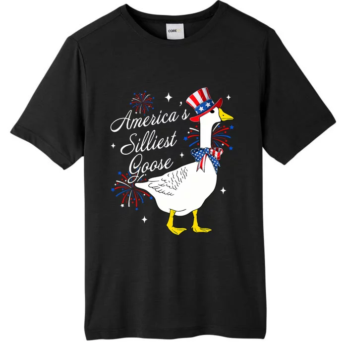 Americas Silliest Goose Fourth Of July Silly Goose Fireworks ChromaSoft Performance T-Shirt