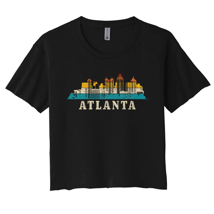 Atlanta Skyline Georgia Atl Vintage Pride Retro Women's Crop Top Tee