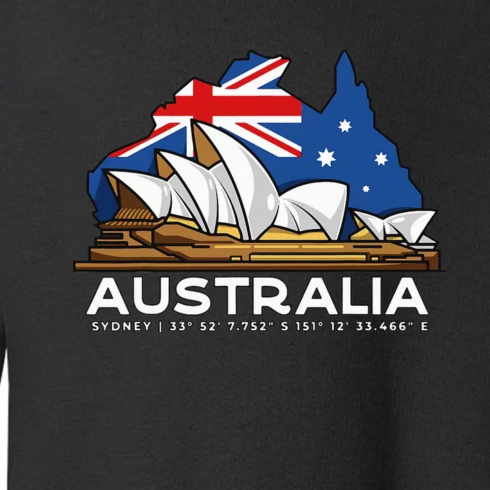 Australia Sydney Gps Coordinates Opera House Toddler Sweatshirt