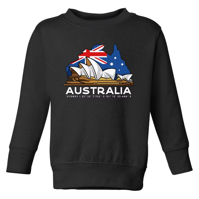 Australia Sydney Gps Coordinates Opera House Toddler Sweatshirt