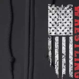 American Sport Gift Wrestling TShirt USA Gift Full Zip Hoodie