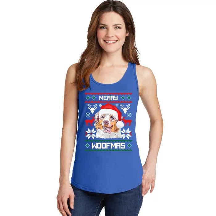 Australian Shepherd Gift For Merry Christmas Woofmas Clothes Gift Ladies Essential Tank