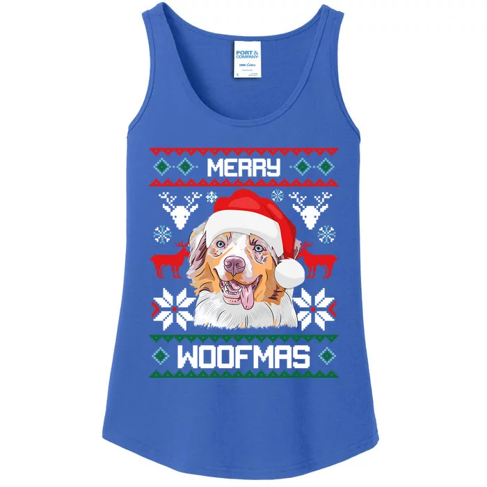 Australian Shepherd Gift For Merry Christmas Woofmas Clothes Gift Ladies Essential Tank