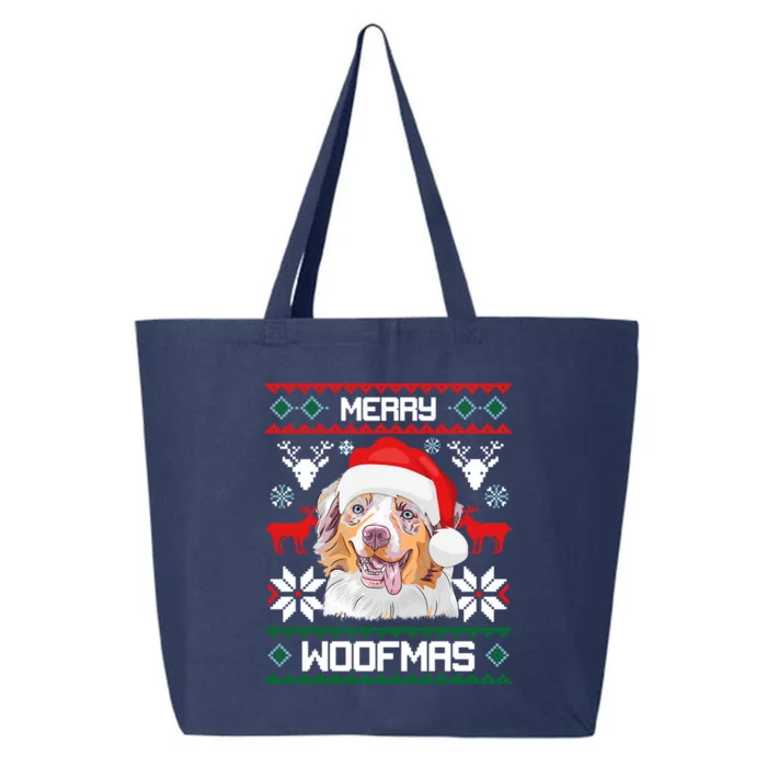 Australian Shepherd Gift For Merry Christmas Woofmas Clothes Gift 25L Jumbo Tote