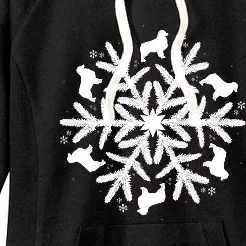 Australian Shepherd Great Gift Christmas Snowflake Funny Gift Women's Fleece Hoodie