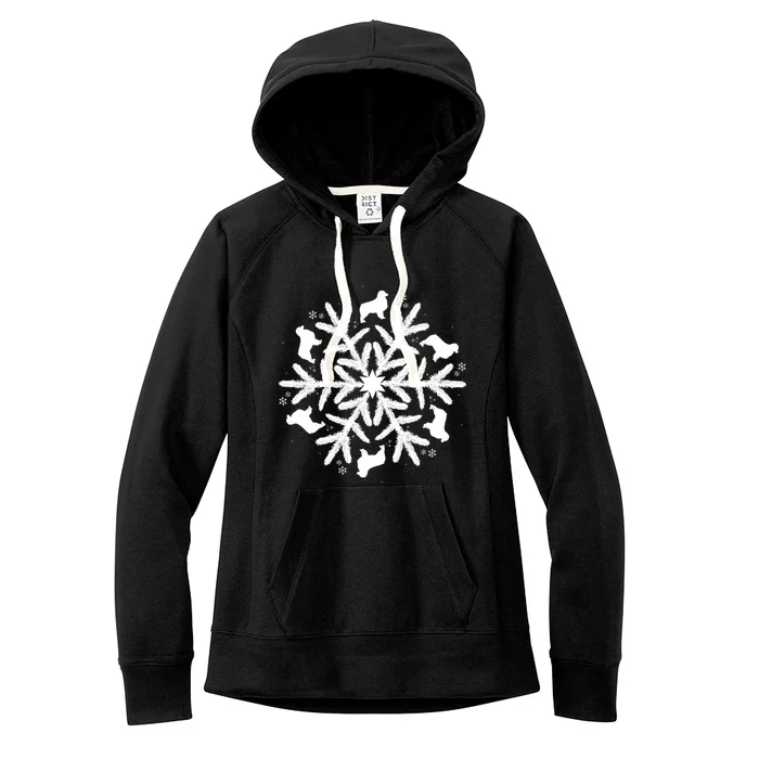 Australian Shepherd Great Gift Christmas Snowflake Funny Gift Women's Fleece Hoodie