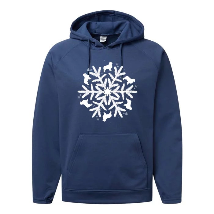 Australian Shepherd Great Gift Christmas Snowflake Funny Gift Performance Fleece Hoodie