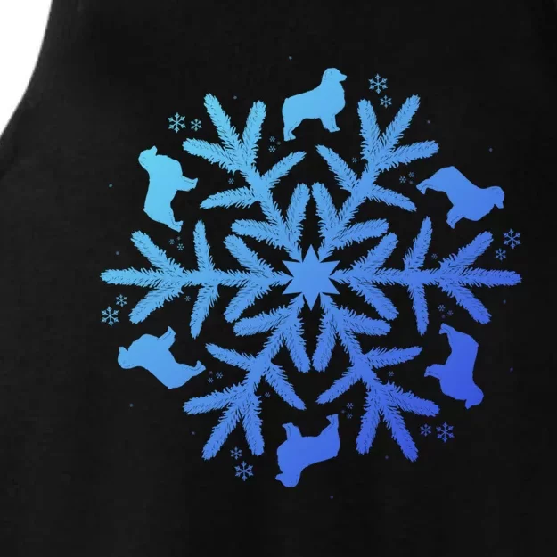 Australian Shepherd Great Gift Christmas Snowflake Funny Gift Ladies Tri-Blend Wicking Tank