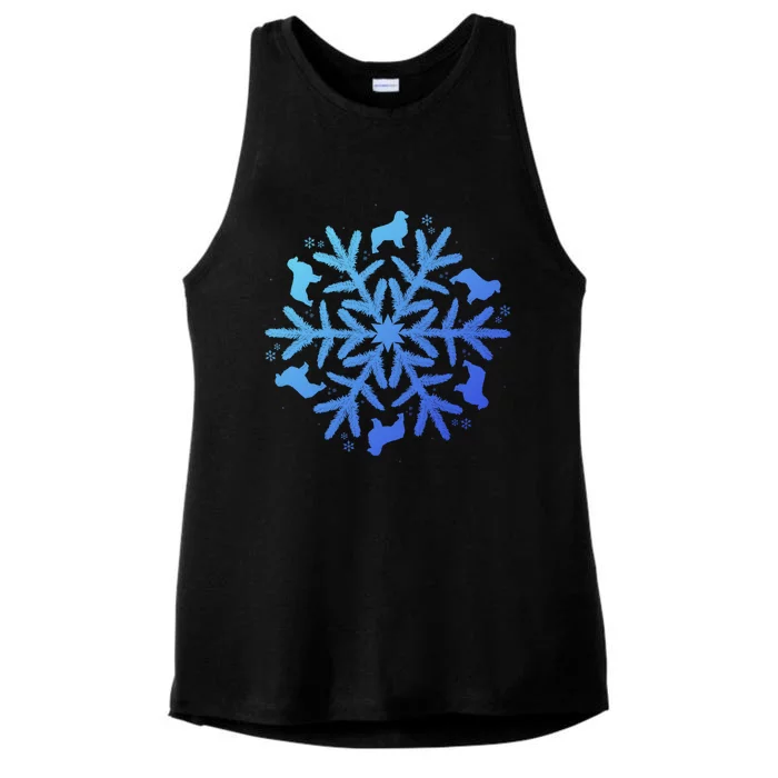 Australian Shepherd Great Gift Christmas Snowflake Funny Gift Ladies Tri-Blend Wicking Tank