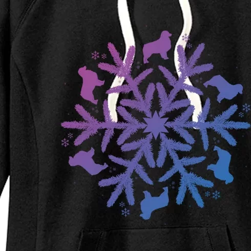 Australian Shepherd Great Gift Christmas Snowflake Funny Gift Women's Fleece Hoodie