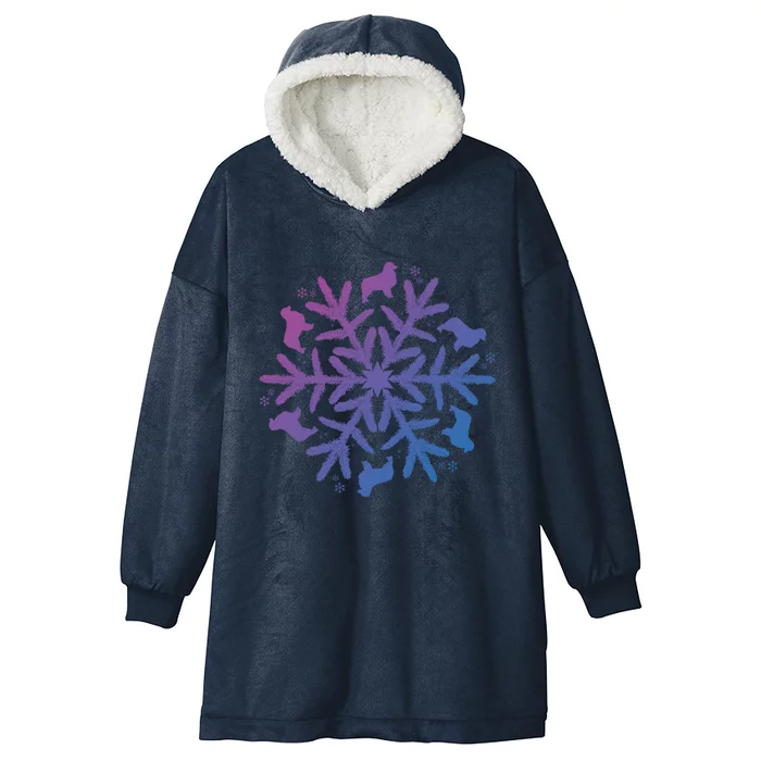 Australian Shepherd Great Gift Christmas Snowflake Funny Gift Hooded Wearable Blanket