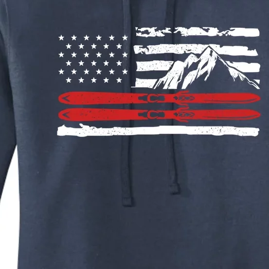 American Skiing Gift For A Skier Gift Women's Pullover Hoodie