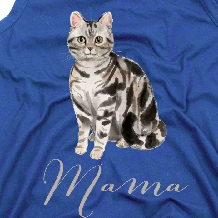 American Shorthair Gray Tabby Cat Mama Gift Cat Mom Present Gift Tank Top