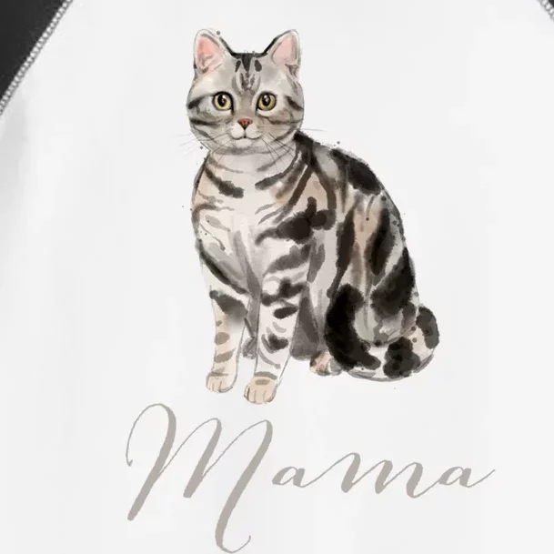 American Shorthair Gray Tabby Cat Mama Gift Cat Mom Present Gift Toddler Fine Jersey T-Shirt