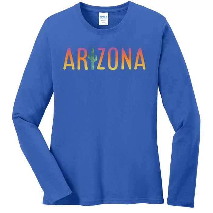 Arizona State Gift Souvenir Arizona Cactus Gift Ladies Long Sleeve Shirt