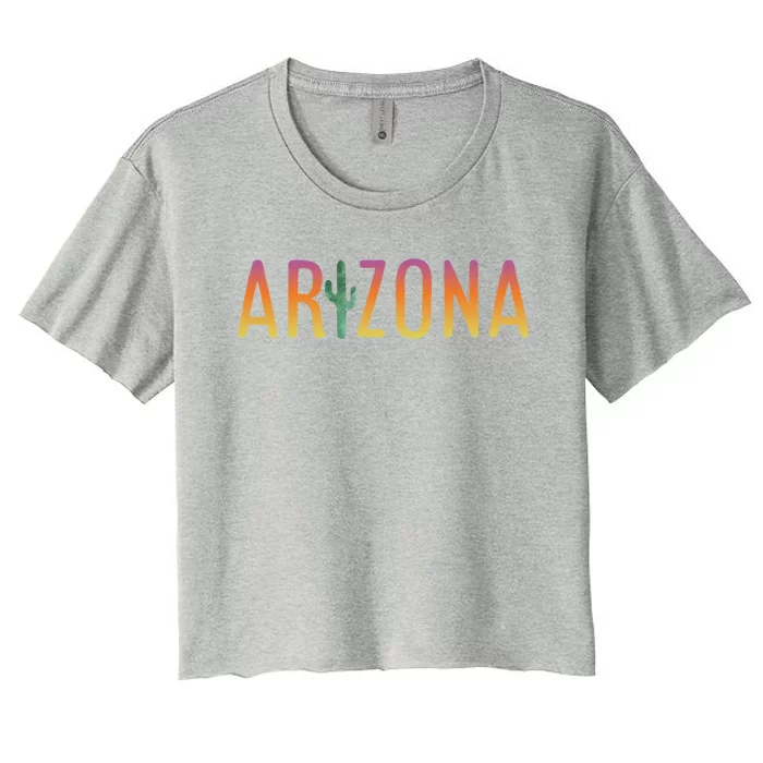 Arizona State Gift Souvenir Arizona Cactus Gift Women's Crop Top Tee