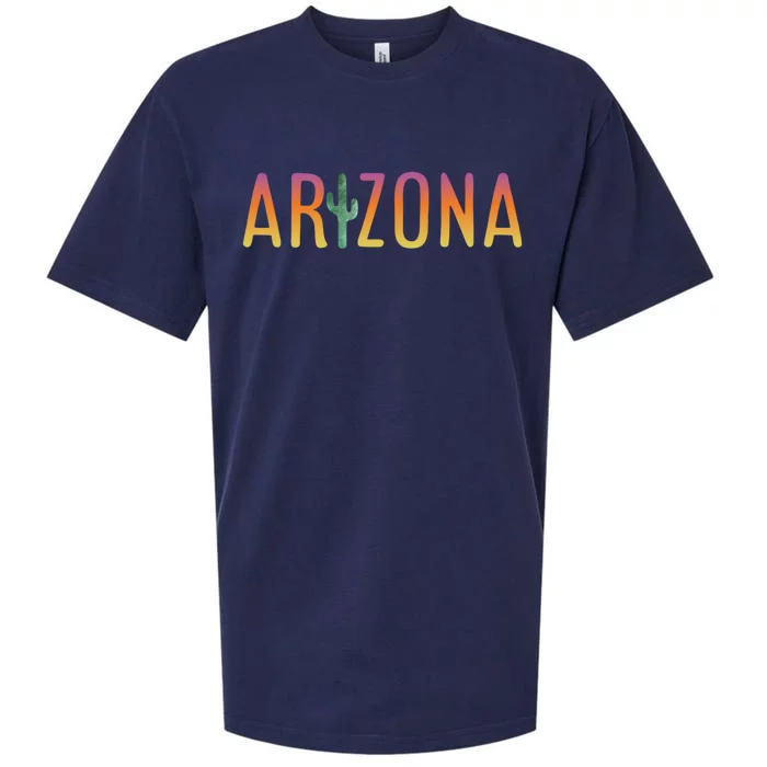 Arizona State Gift Souvenir Arizona Cactus Gift Sueded Cloud Jersey T-Shirt