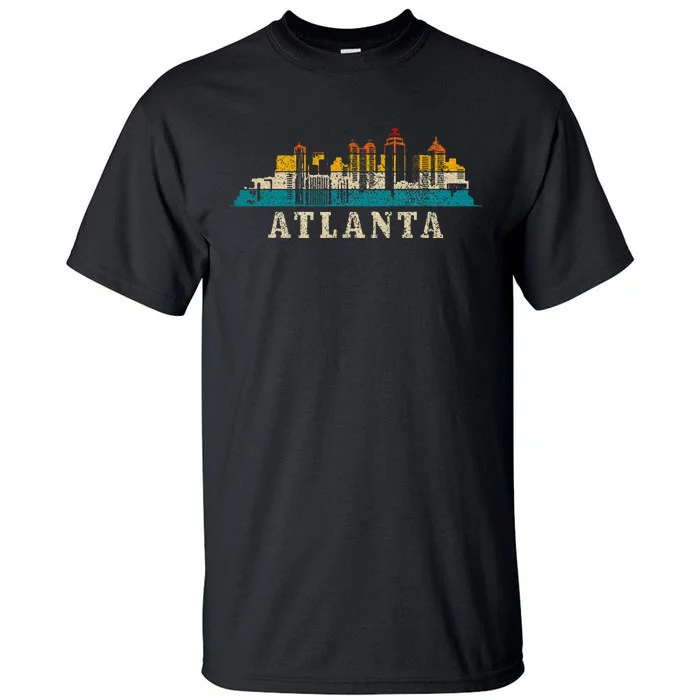 Atlanta Skyline Georgia Atl Vintage Pride Retro Tall T-Shirt